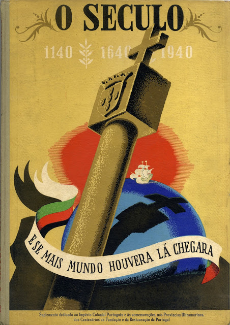 Copertina di un supplemento al quotidiano «O Século» del 1940, dedicato al centenario della fondazione e della rifondazione del Portogallo e destinato alle colonie.